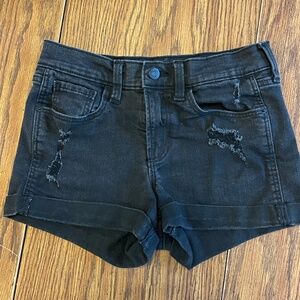 Distressed Black Jean Shorts--Old Navy